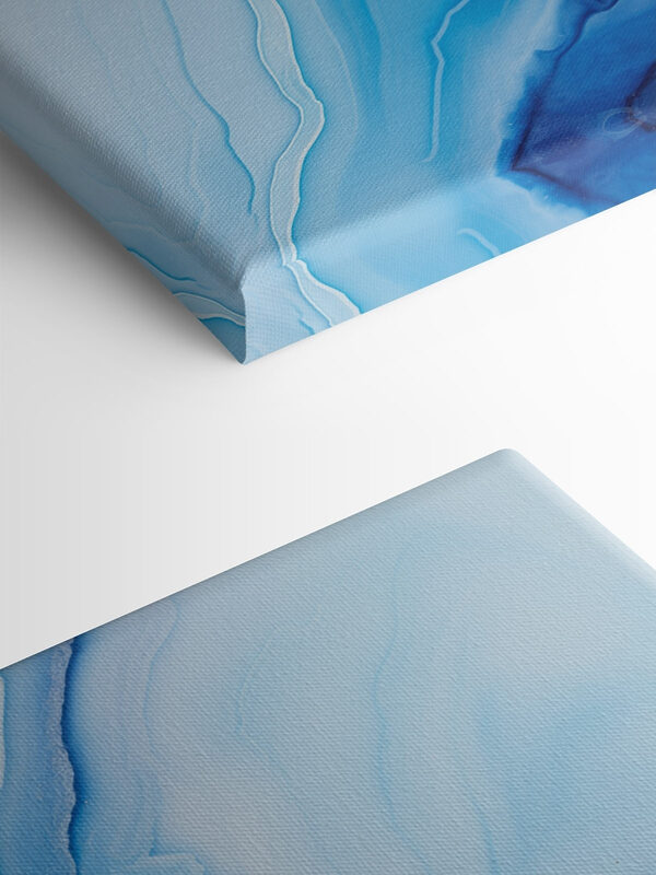 Fluid waves of calming blue tones