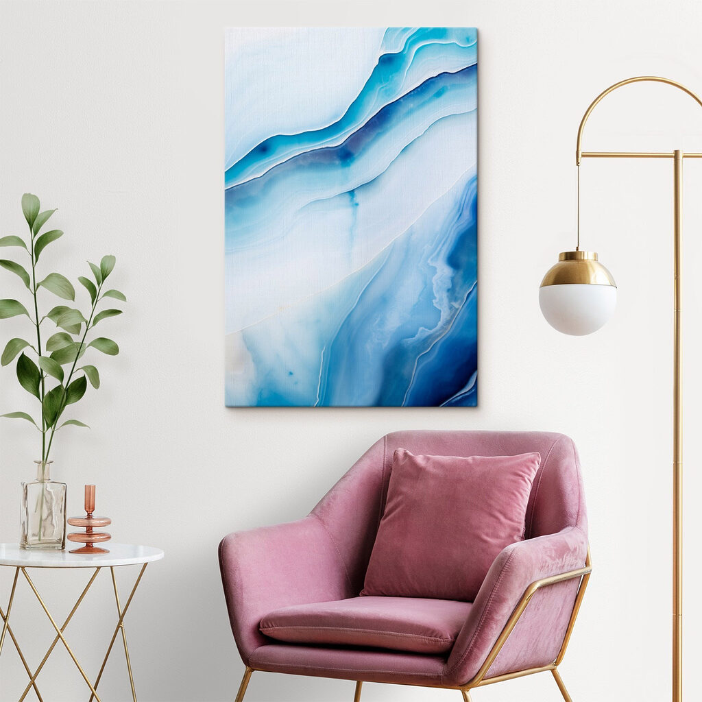 Flowing waves in calm blue tones