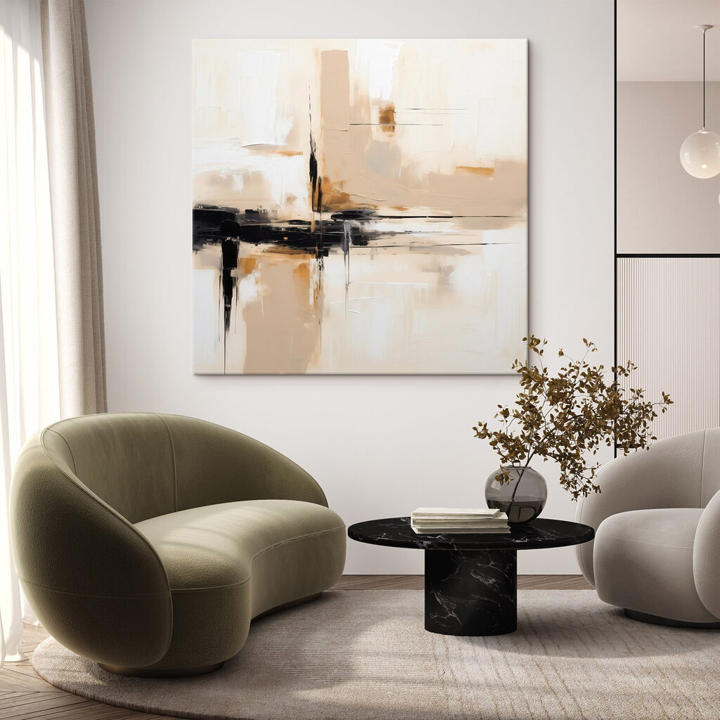 Painting of a black and white painting