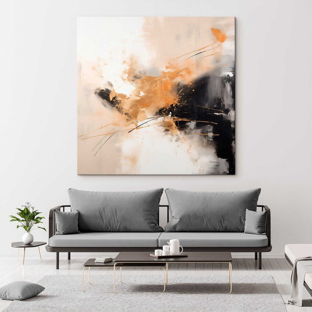 Painting of a black and white wall