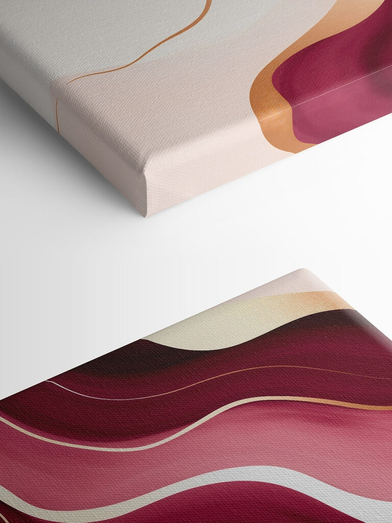 Flowing curves in warm hues