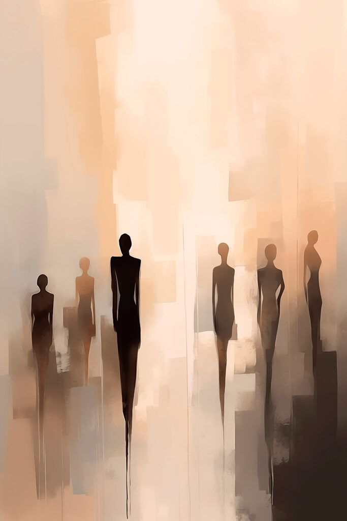 Group of people standing in a row