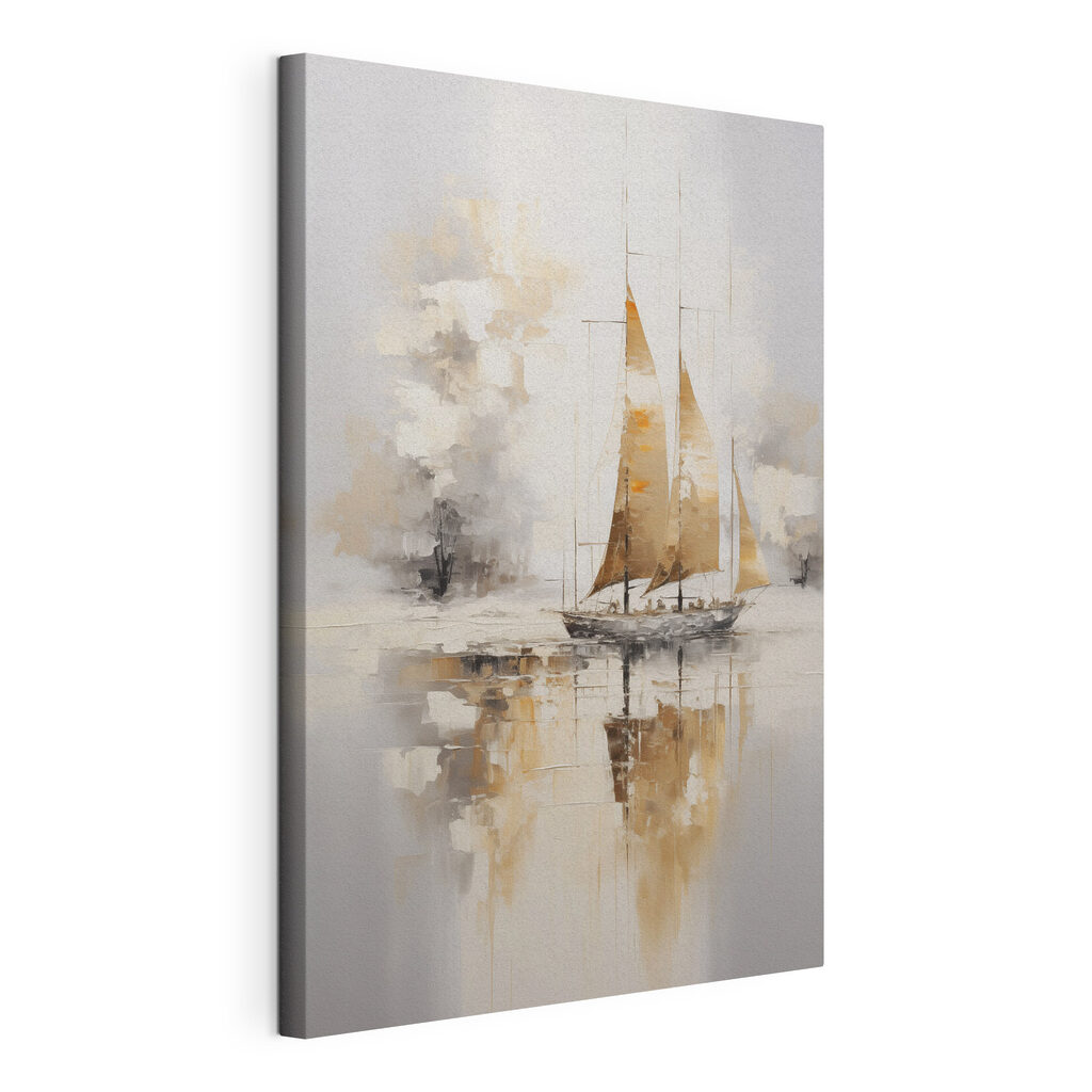 Painting of a sailboat in the water Painting of a sailboat in the water