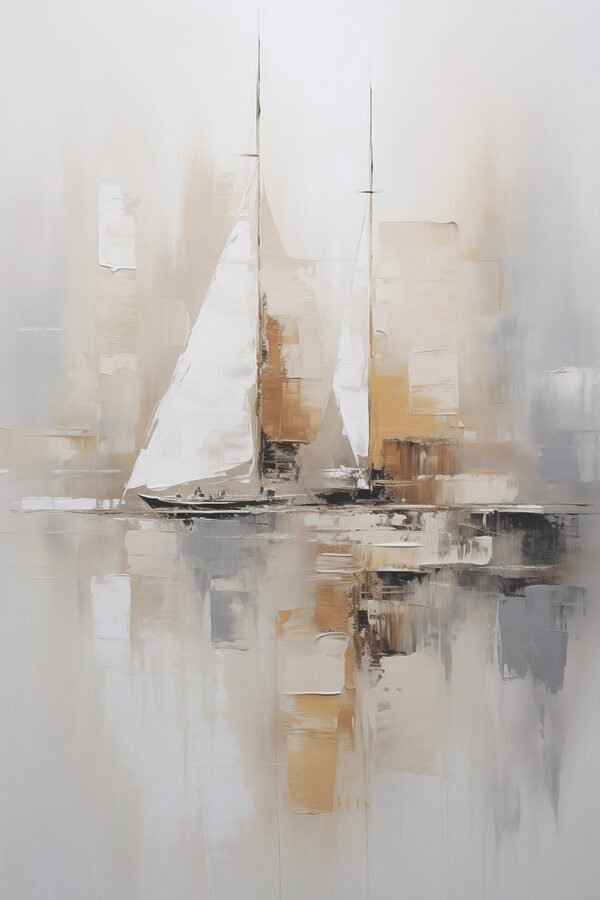 Painting of a sailboat in the water