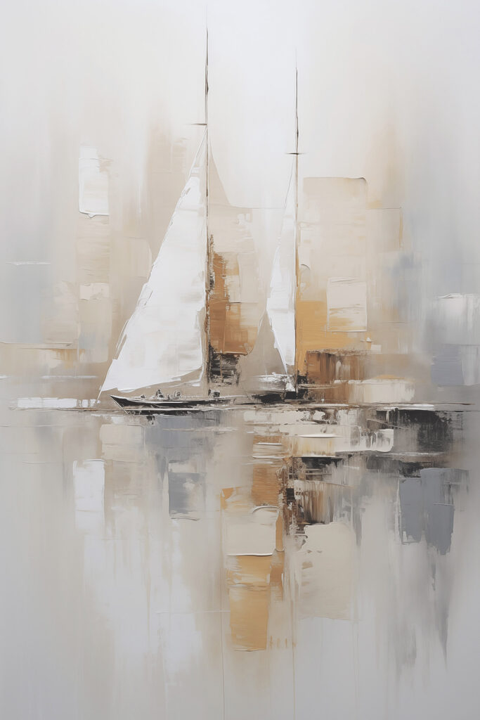 Painting of a sailboat in the water