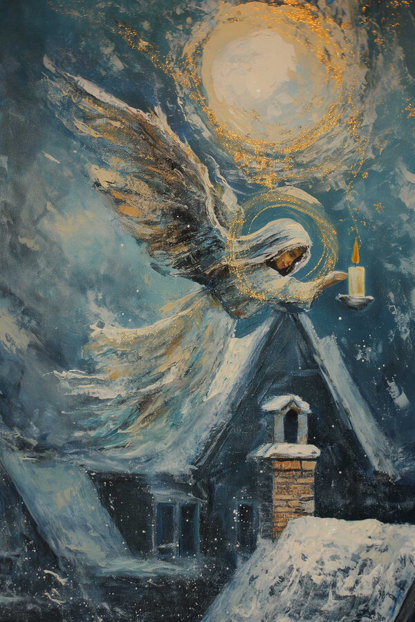 Painting of a woman holding a candle