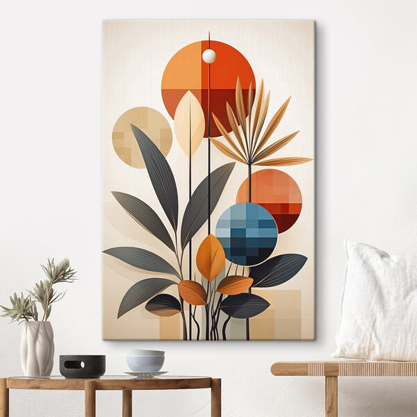 Plant with leaves and circles