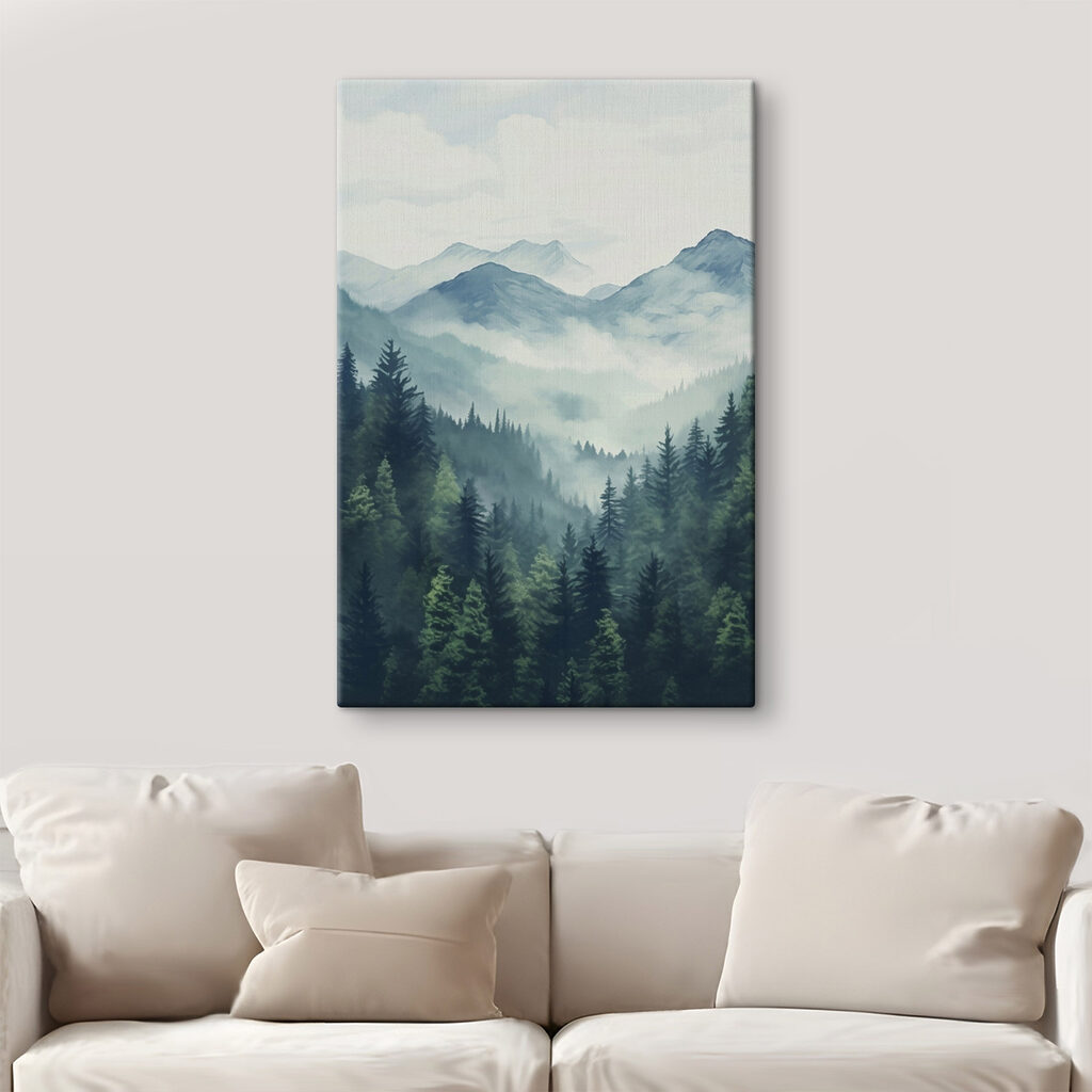 Landscape of mountains and trees Landscape of mountains and trees