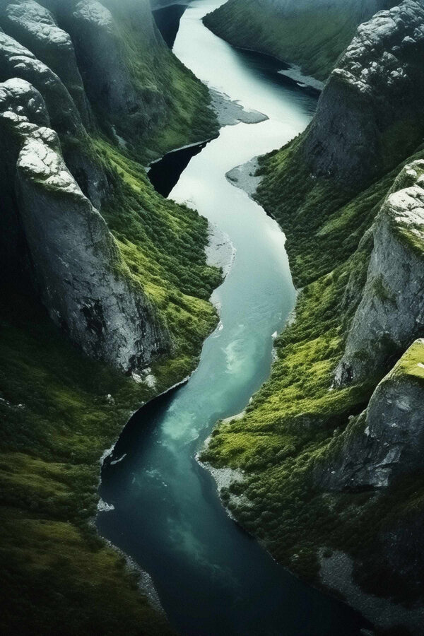 River running through a valley