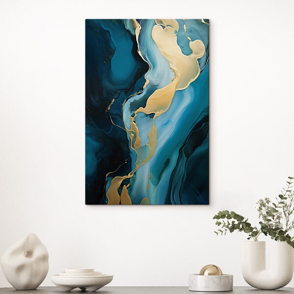 Fluid swirls of vibrant blue hues Fluid swirls of vibrant blue hues