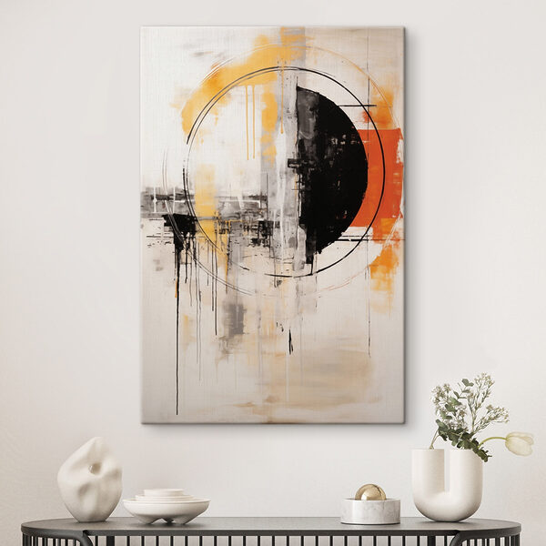 Painting of a circle and a black circle
