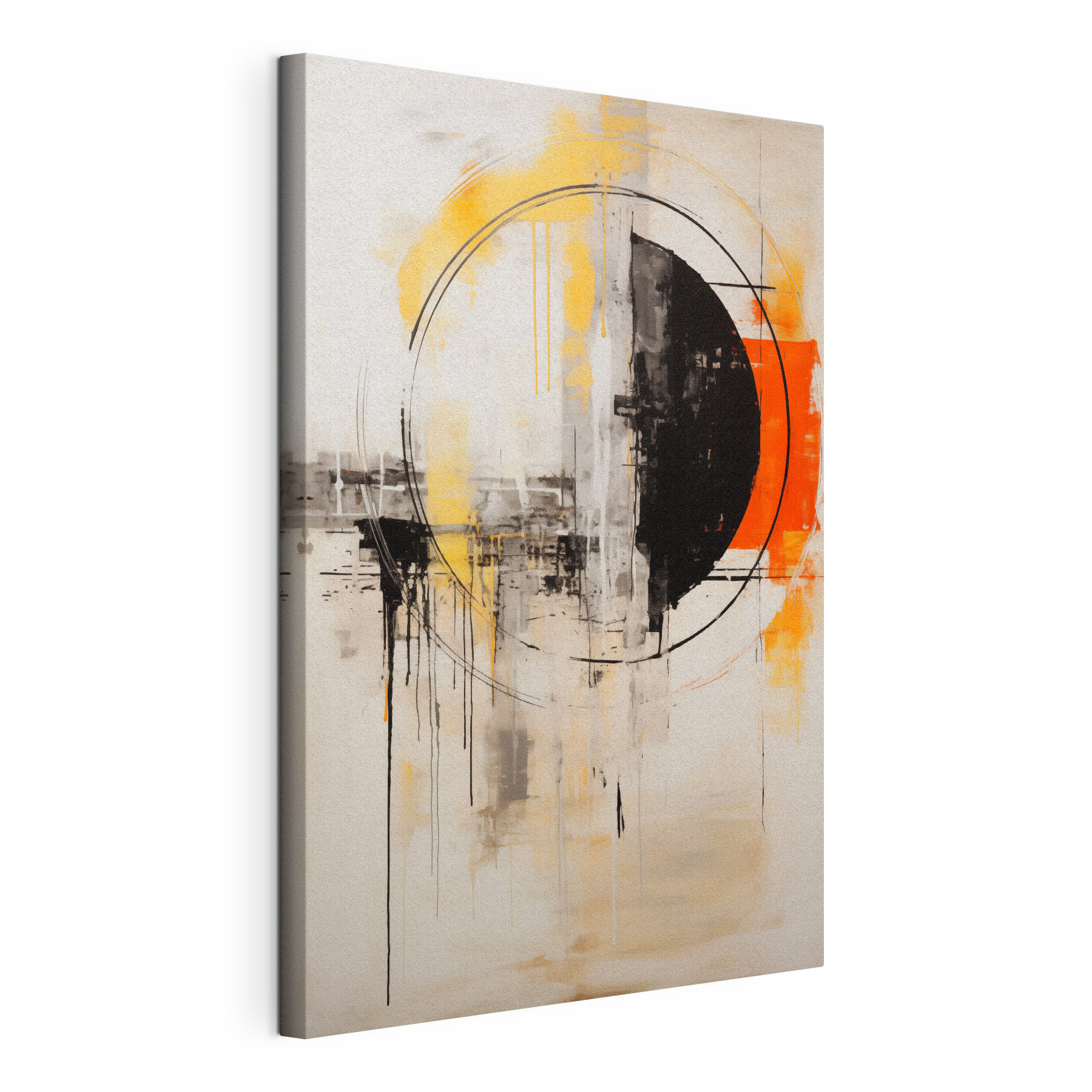 Painting of a circle and a black circle