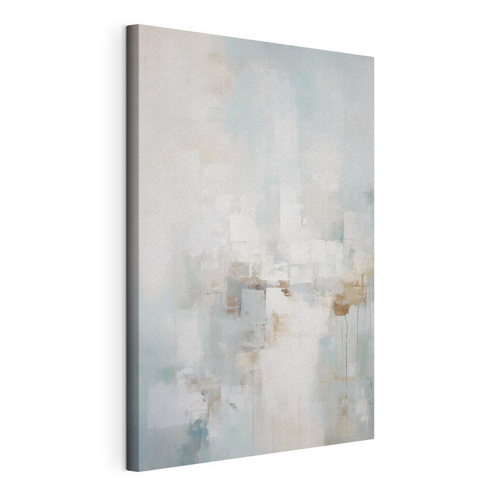 Painting of a white and blue background Painting of a white and blue background