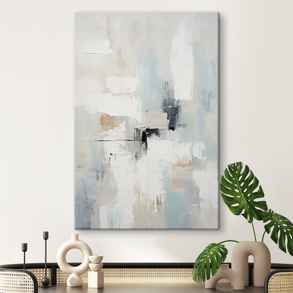 Painting of white and blue