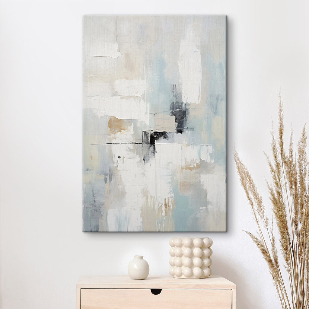 Painting of white and blue