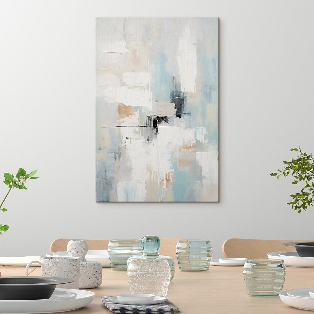 Painting of white and blue
