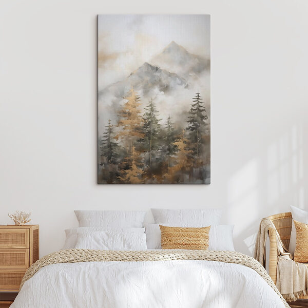 Painting of trees and mountains Painting of trees and mountains