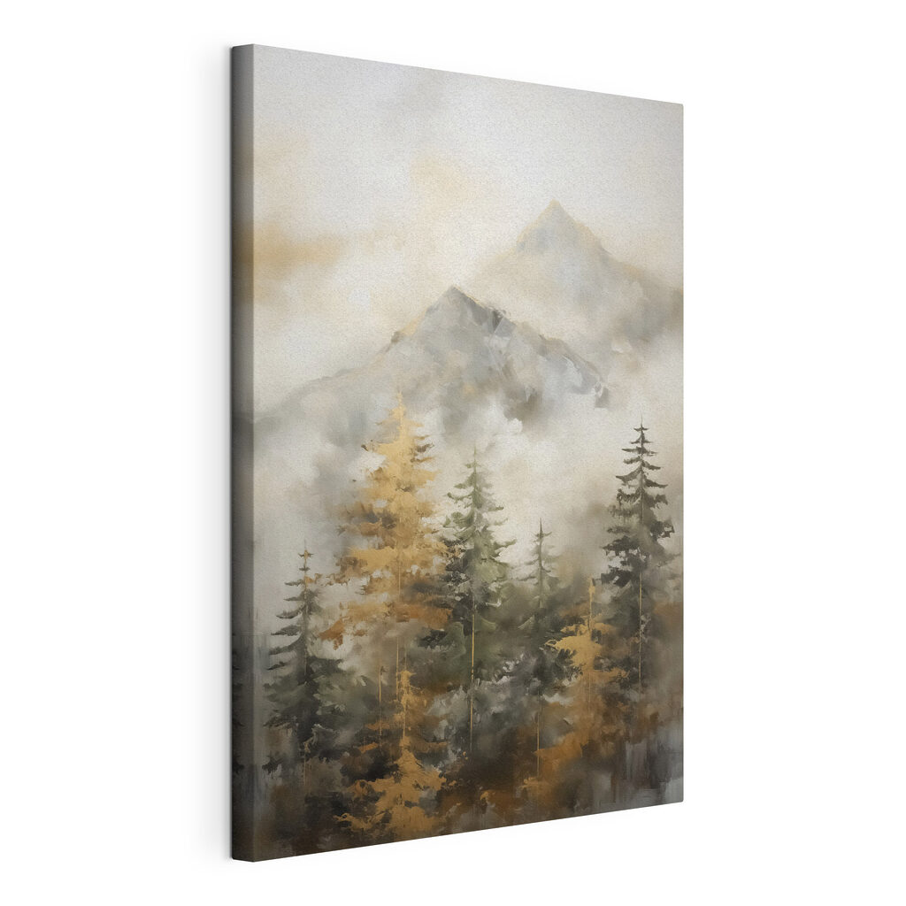 Painting of trees and mountains Painting of trees and mountains