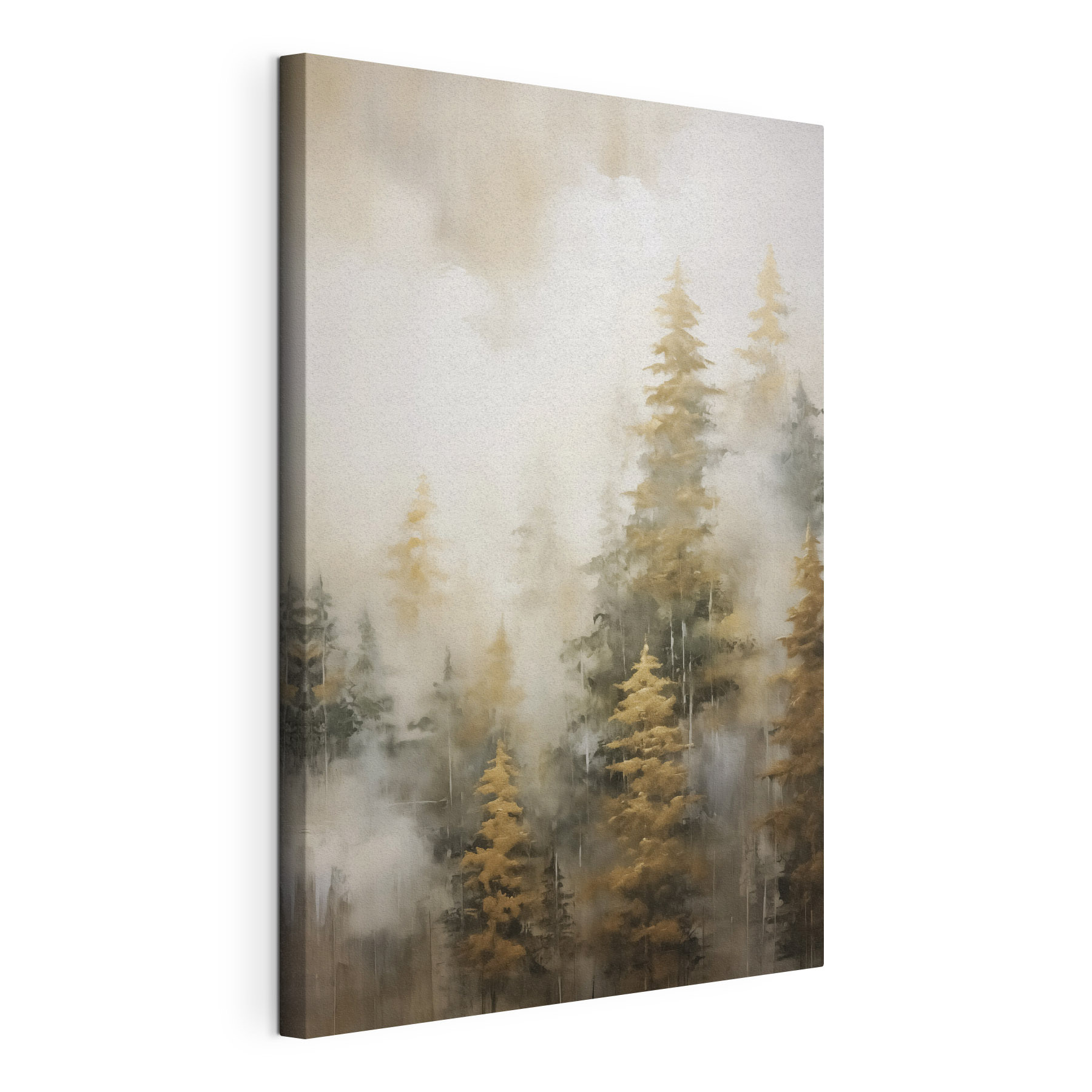 Foggy forest with trees