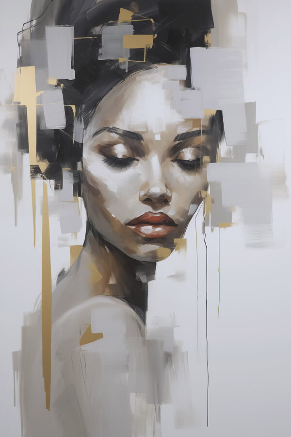 Painting of a woman's face Painting of a woman's face
