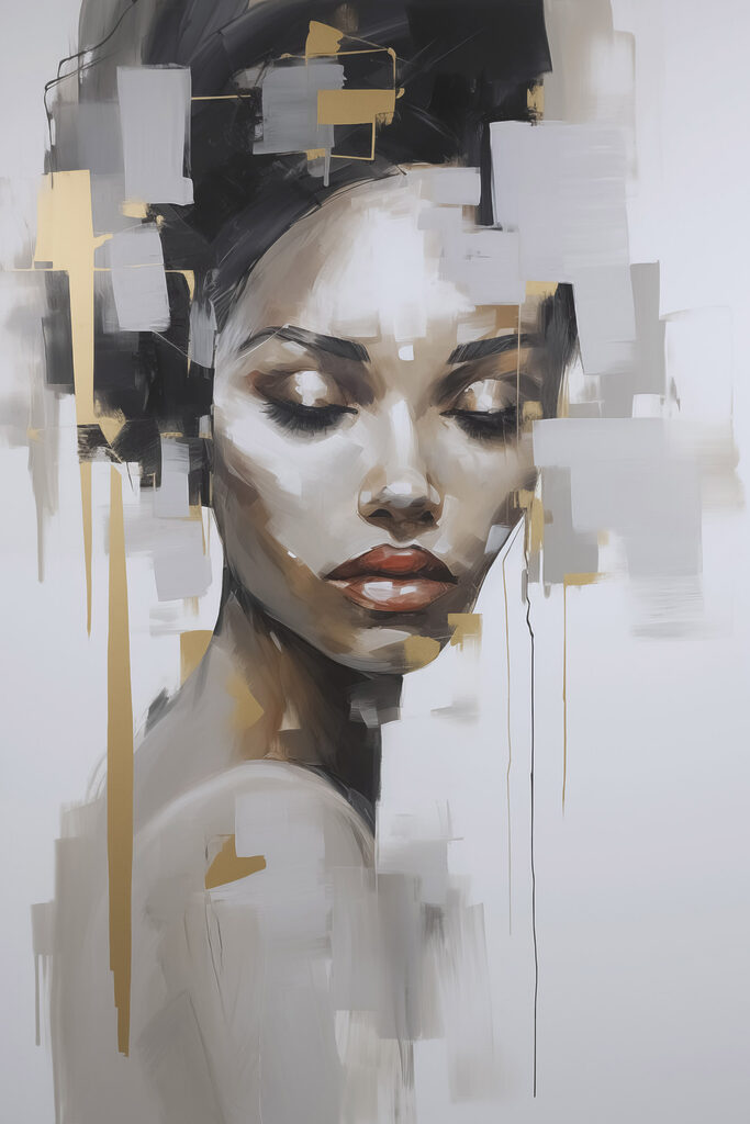 Painting of a woman's face Painting of a woman's face