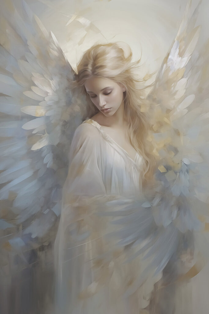 Woman with wings in her hair