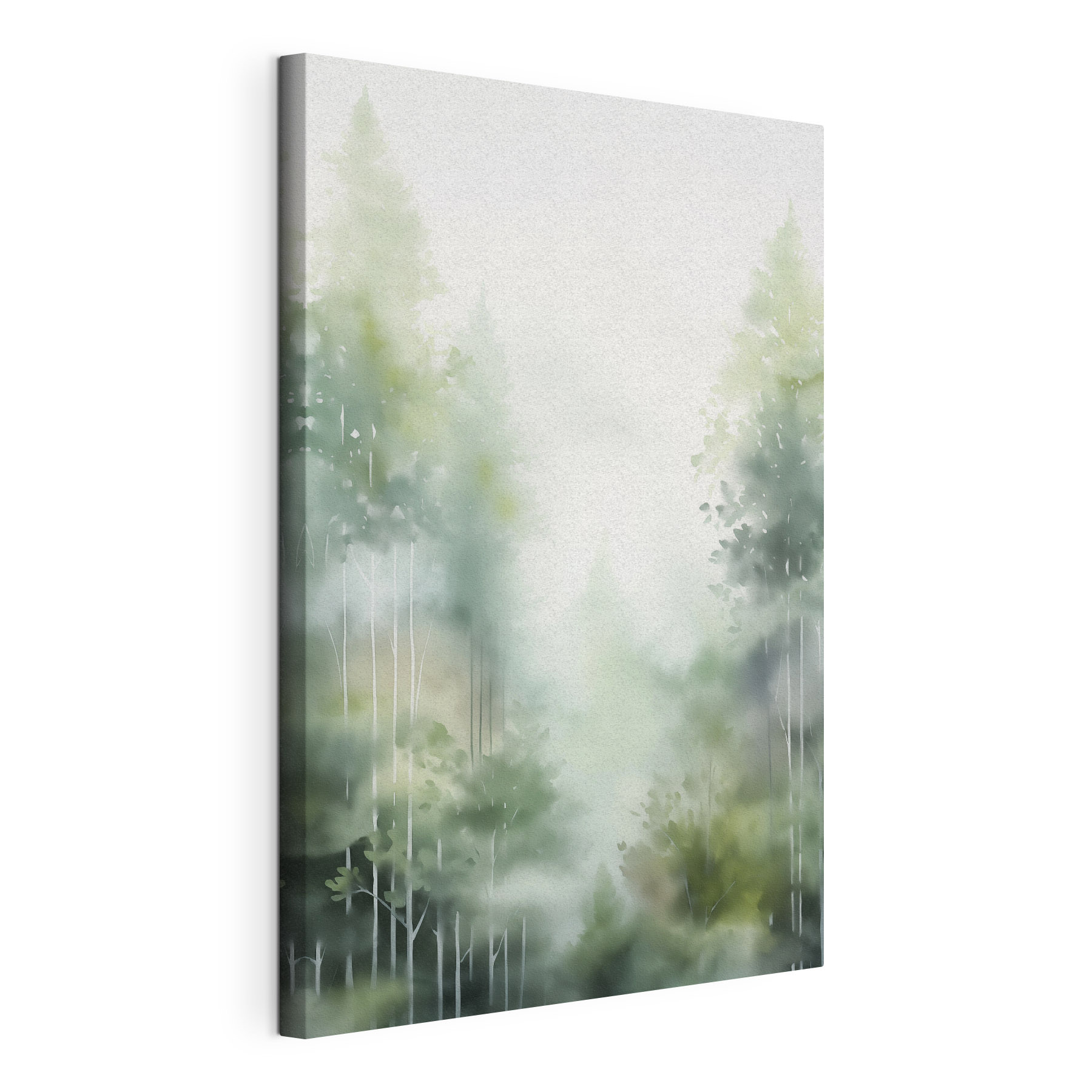 Painting of trees in the fog Painting of trees in the fog