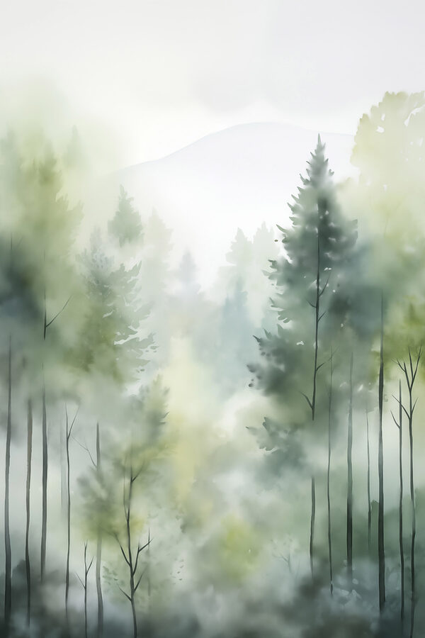 Painting of a forest Painting of a forest