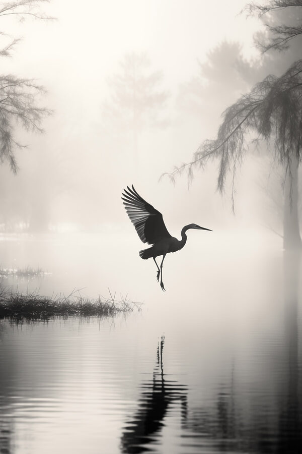 Bird flying over water Bird flying over water