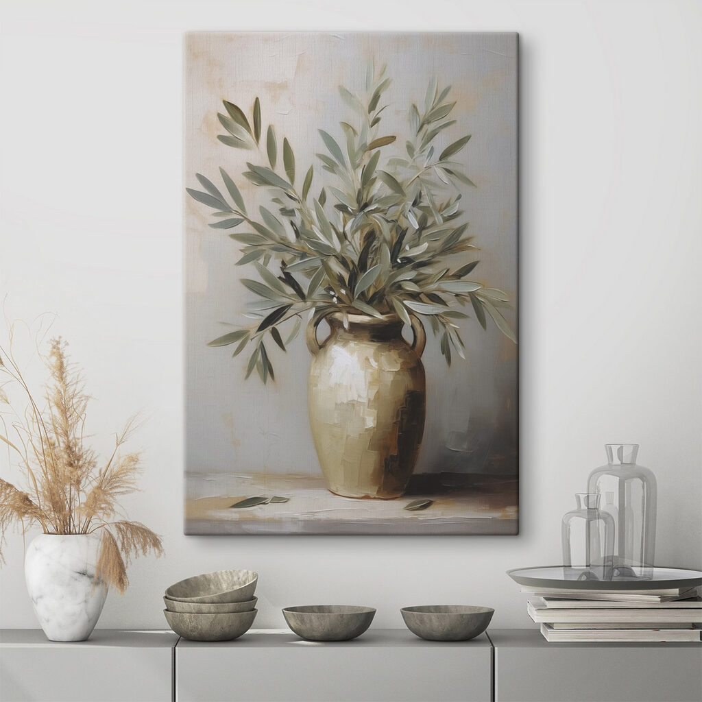 Painting of a plant in a vase Painting of a plant in a vase