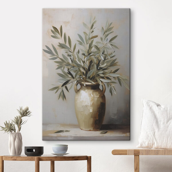Painting of a plant in a vase Painting of a plant in a vase