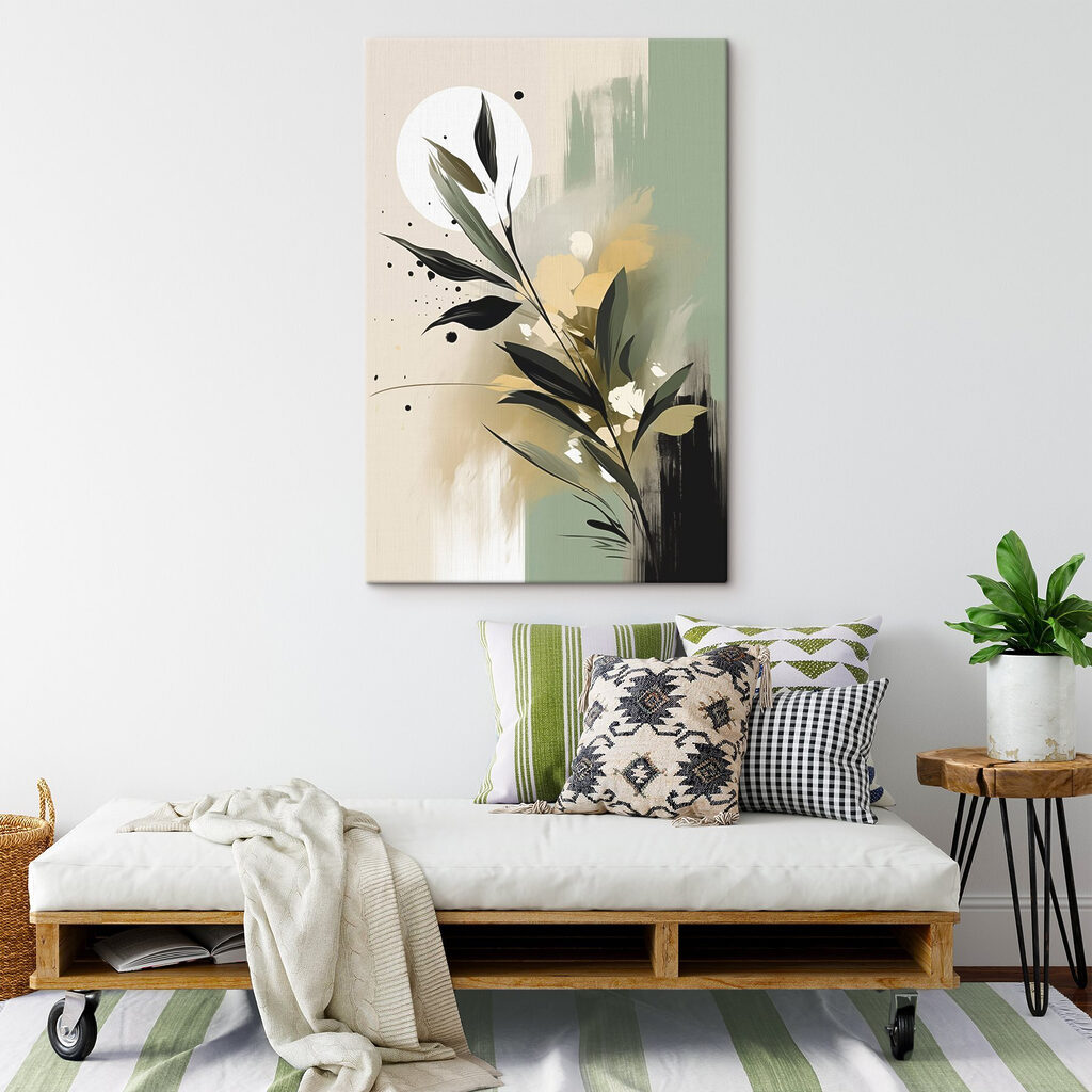 Painting of a plant with leaves Painting of a plant with leaves
