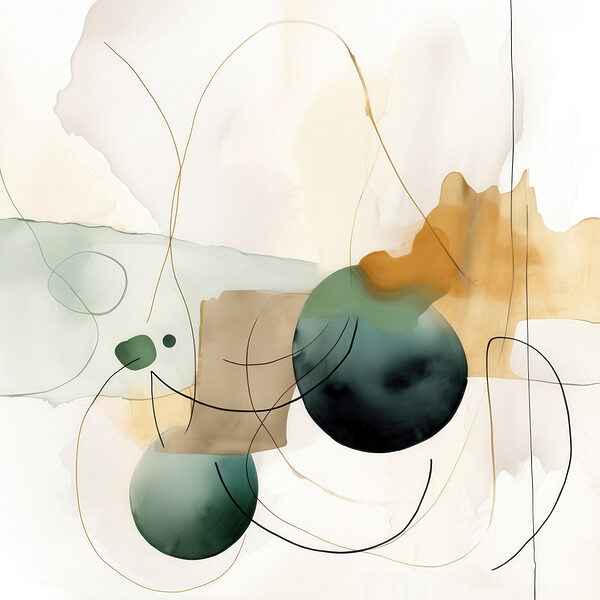 Painting of circles and lines