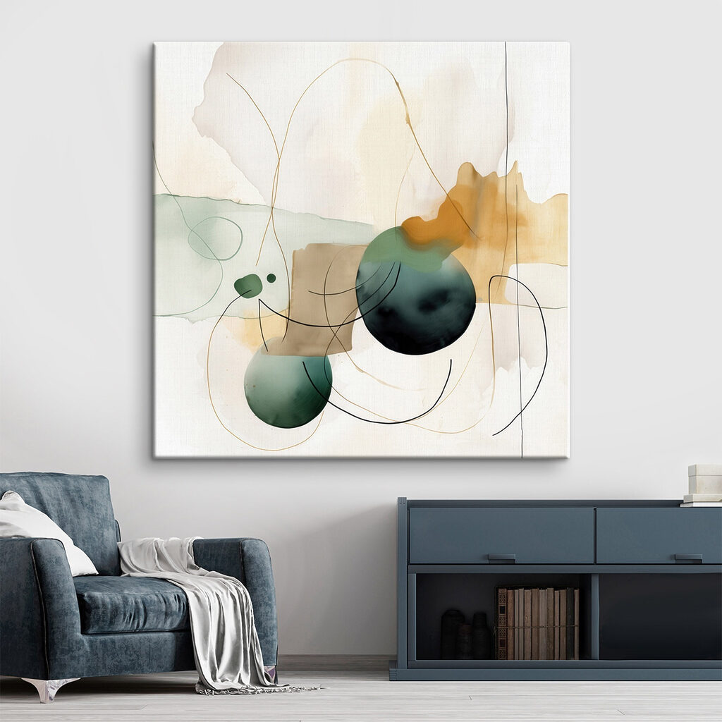 Painting of circles and lines