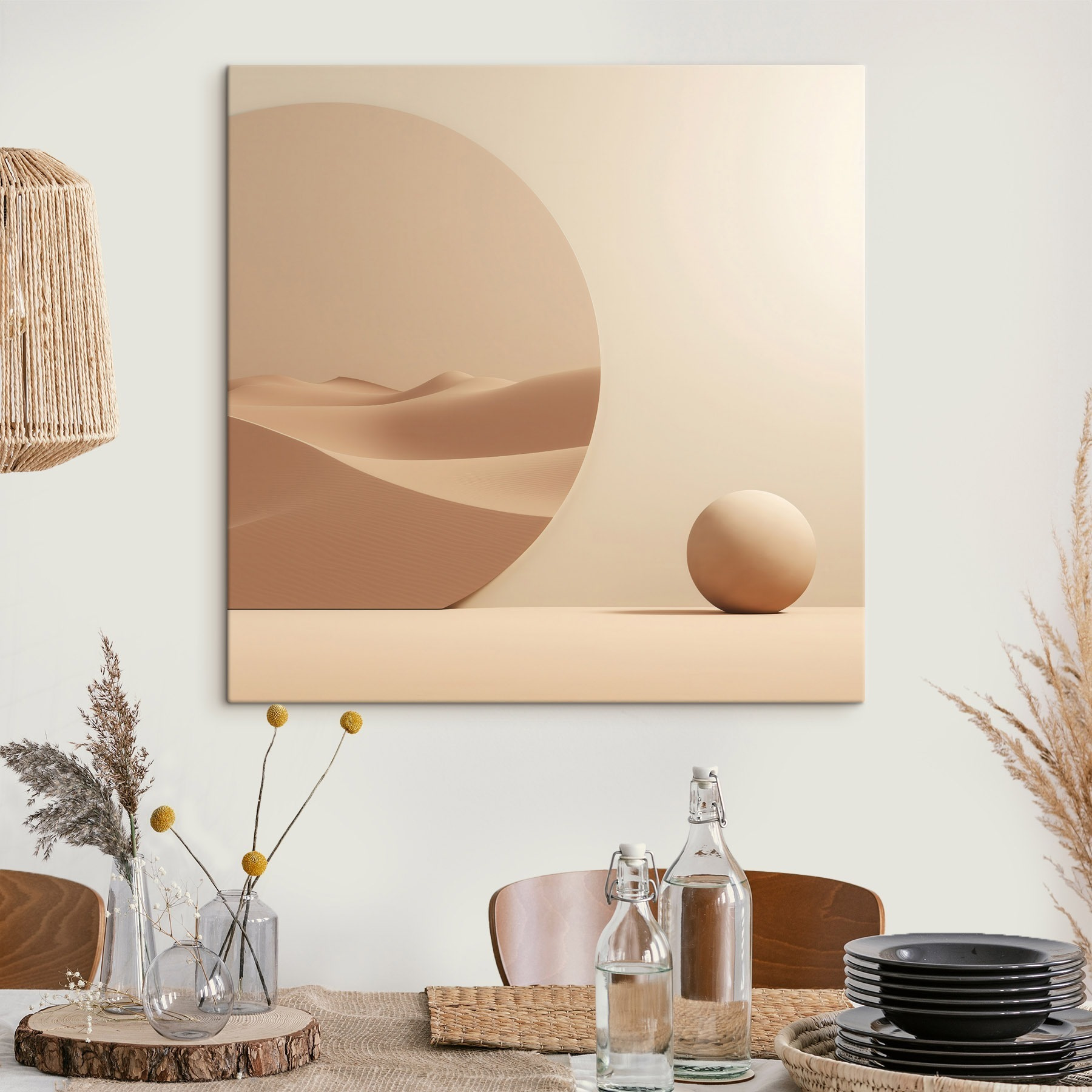 Round object next to a mirror