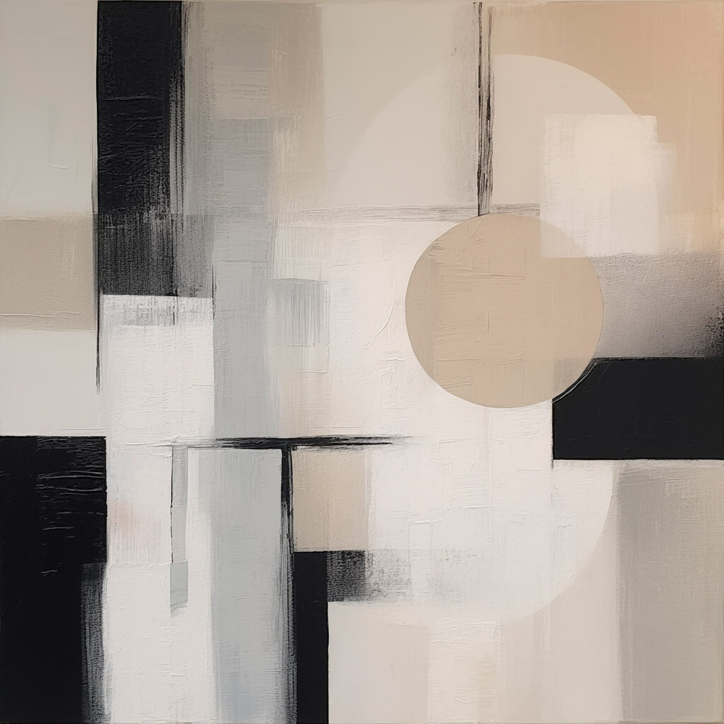 Painting of a circle and squares