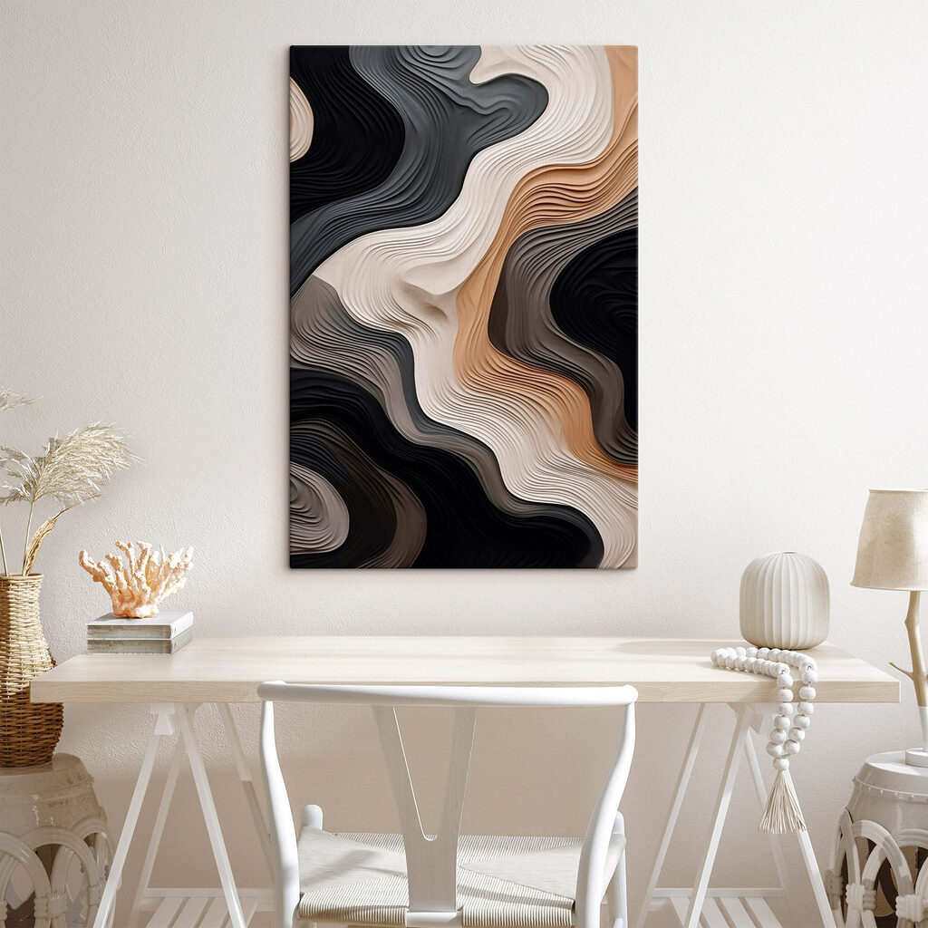 Black and white and brown wavy lines Black and white and brown wavy lines