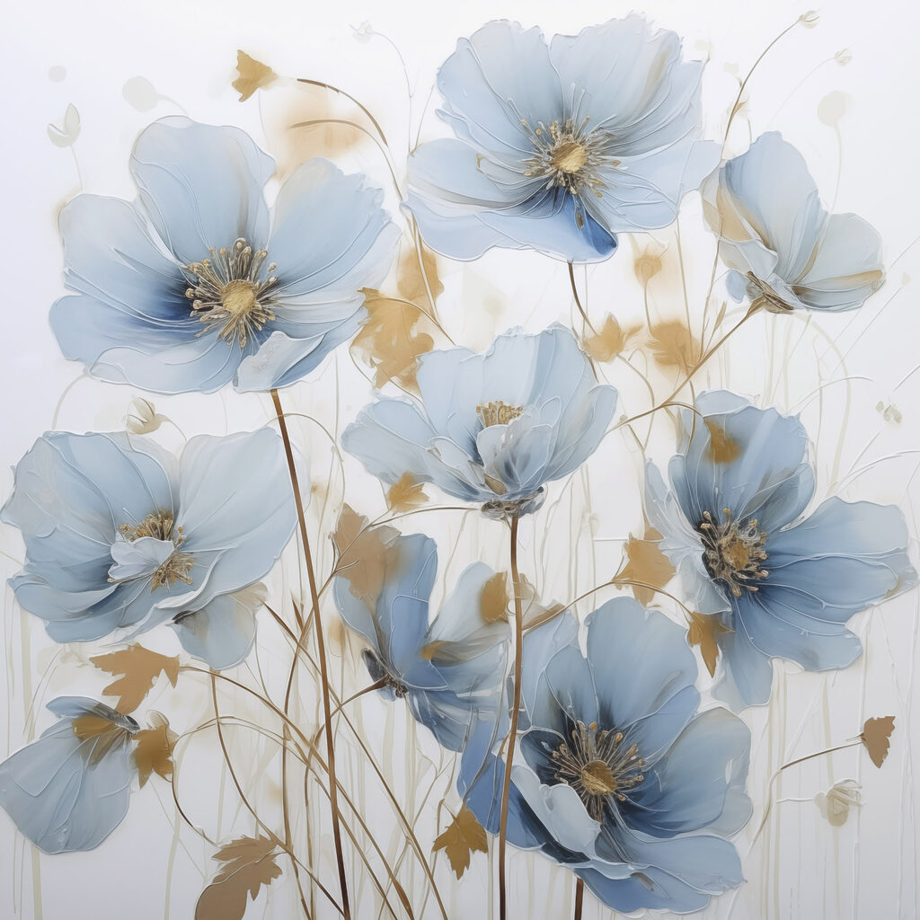 Painting of flowers on a white background Painting of flowers on a white background