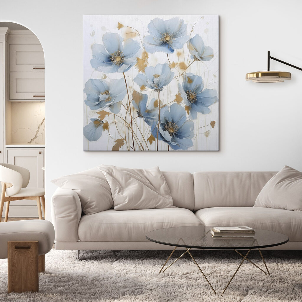 Painting of flowers on a white background Painting of flowers on a white background