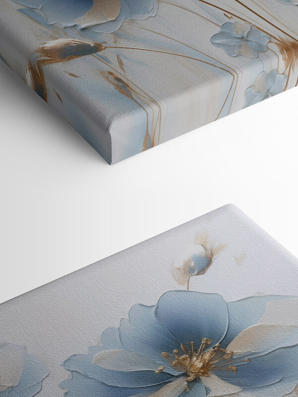 Painting of flowers on a white surface