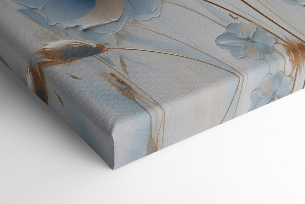 Painting of flowers on a white surface