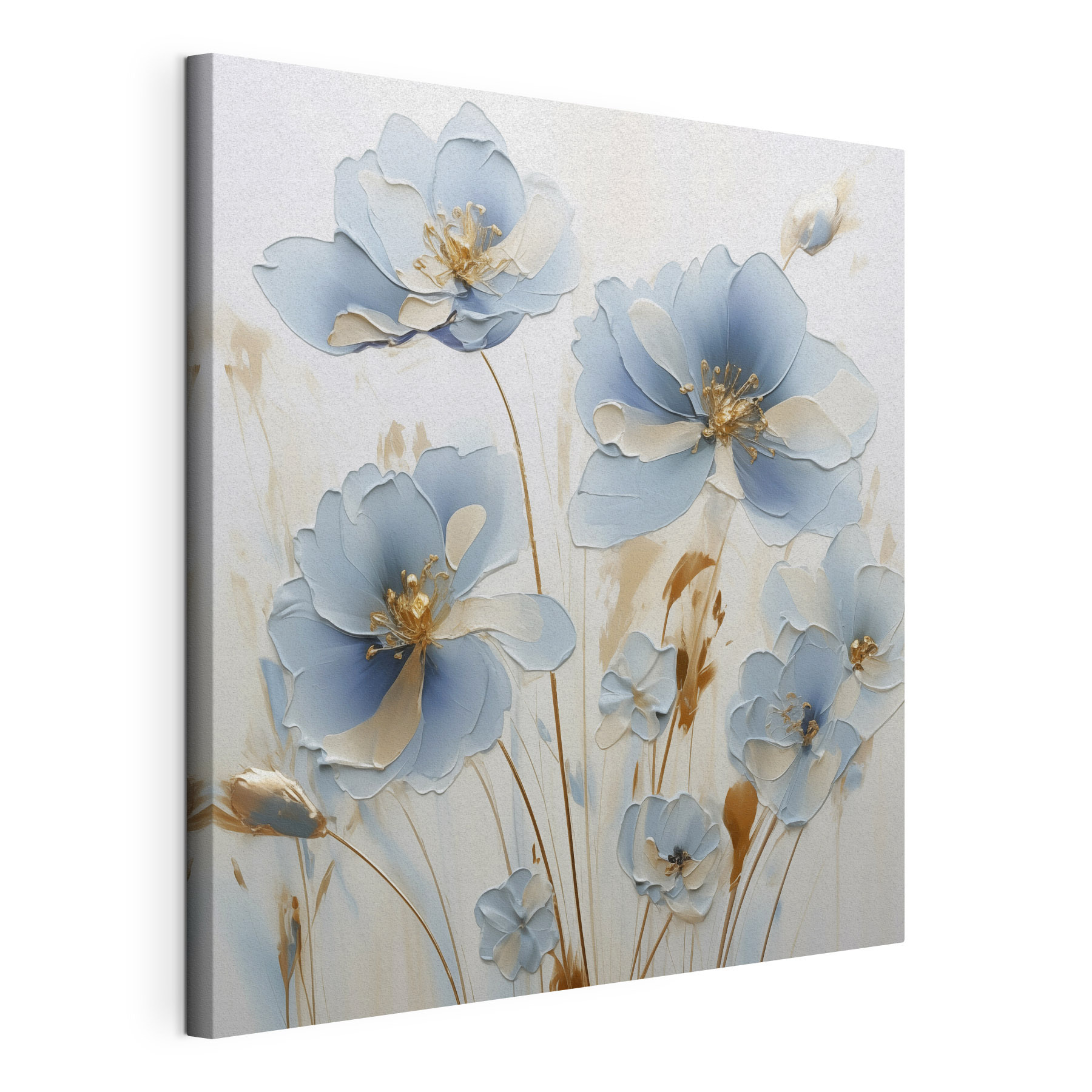 Painting of flowers on a white surface