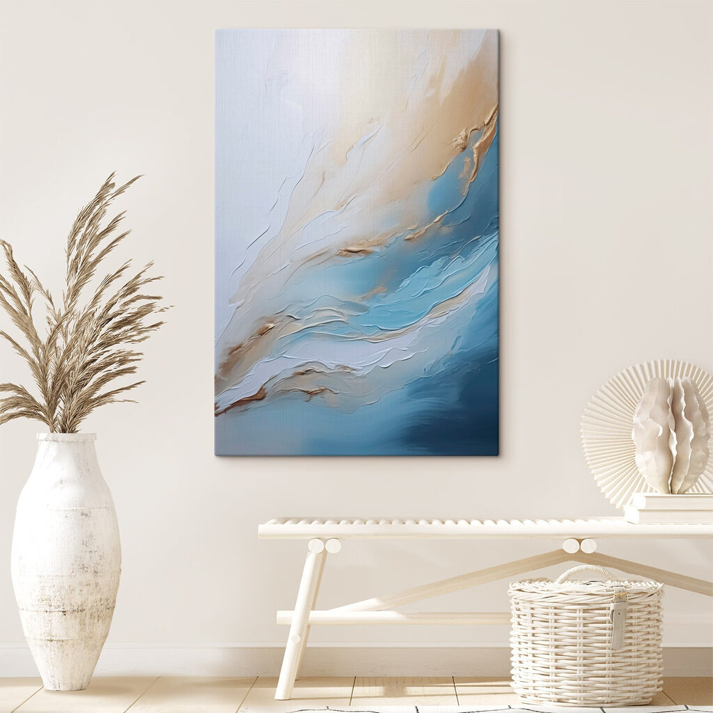 Blue and white painting