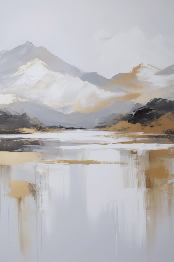 Painting of a mountain range