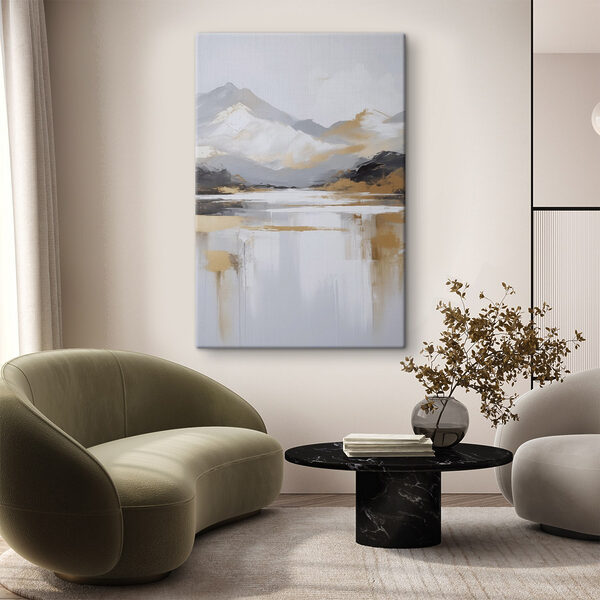 Painting of a mountain range