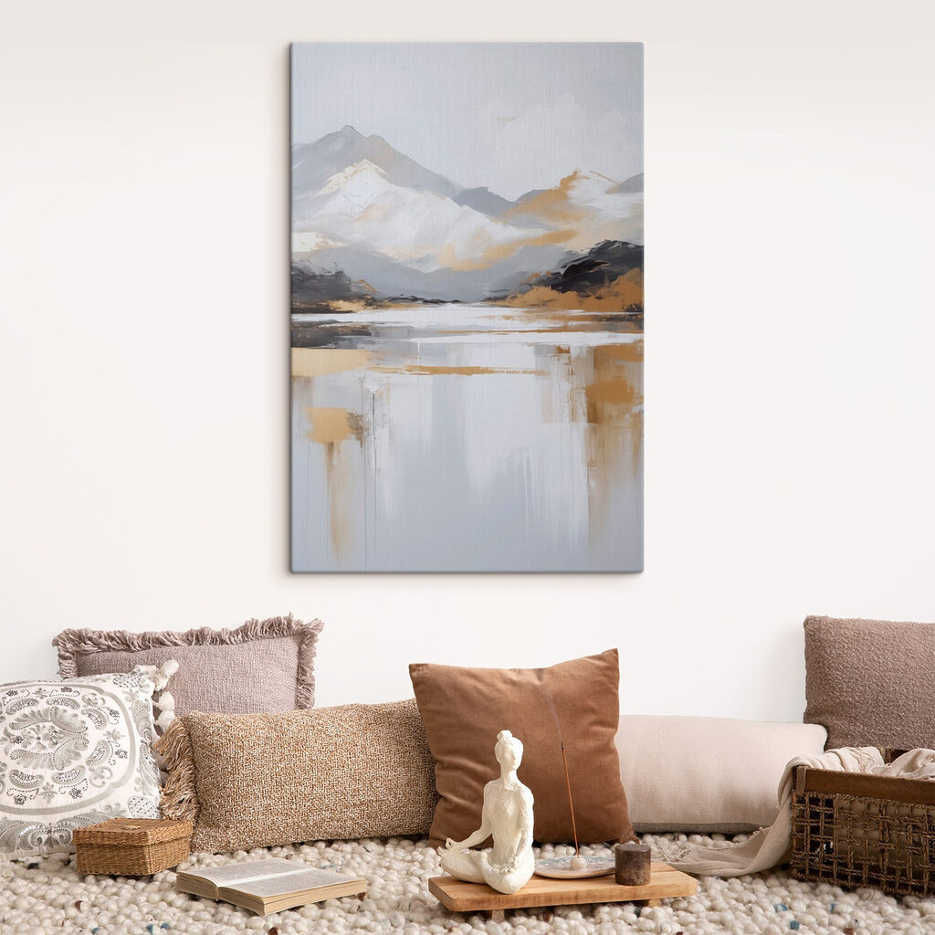 Painting of a mountain range