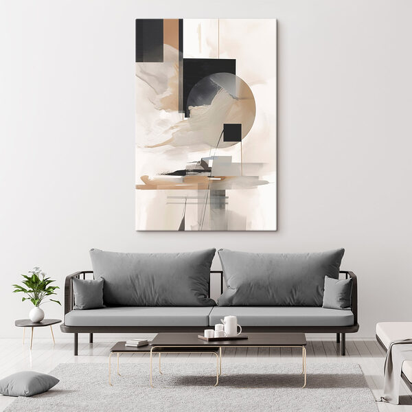 Painting of a circle and squares