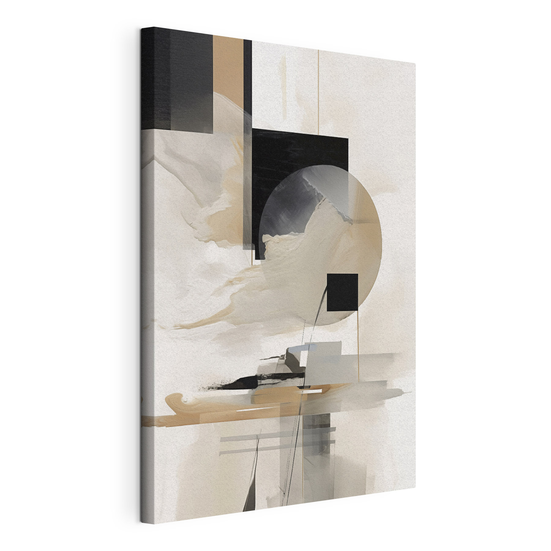 Painting of a circle and squares