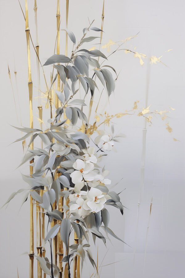 Painting of flowers and leaves