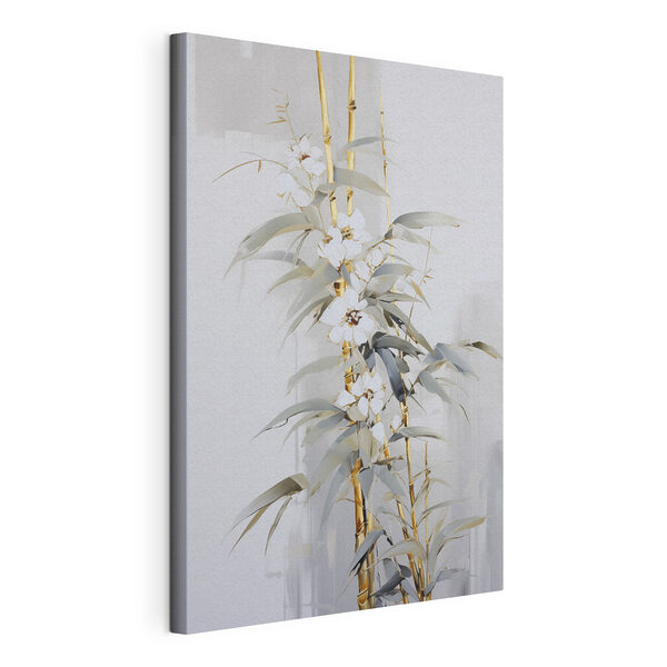 Wandbilder Wandbilder Gemälde einer Pflanze mit weißen Blüten (Artikelnummer: s47039)
